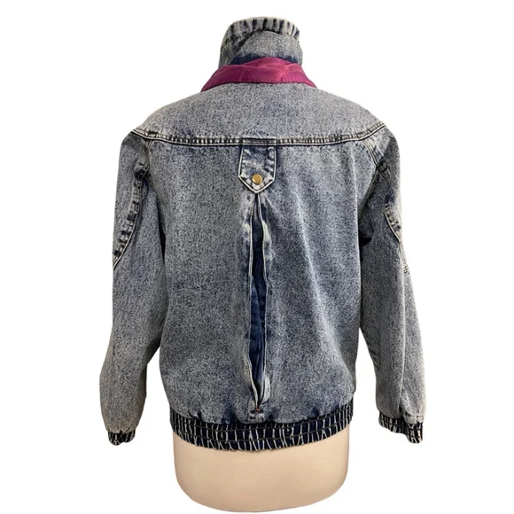 Women’s Vintage Faded Glory Denim Jacket, Size L, Blue & Purple - Picture 6 of 11